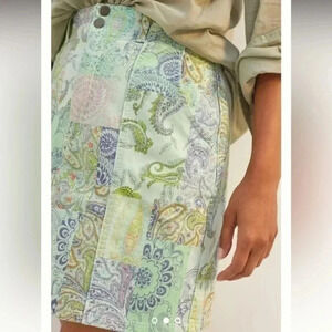Anthropologie | Pilcro Patchwork Printed Denim Pencil Skirt Color Size 10 Medium